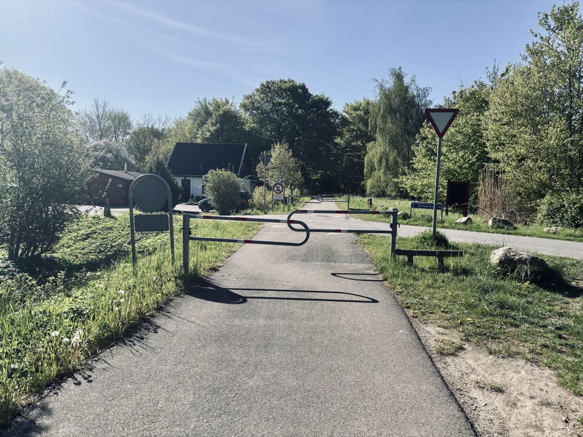 Absperrungen auf den Bahnradwegen in Dänemark