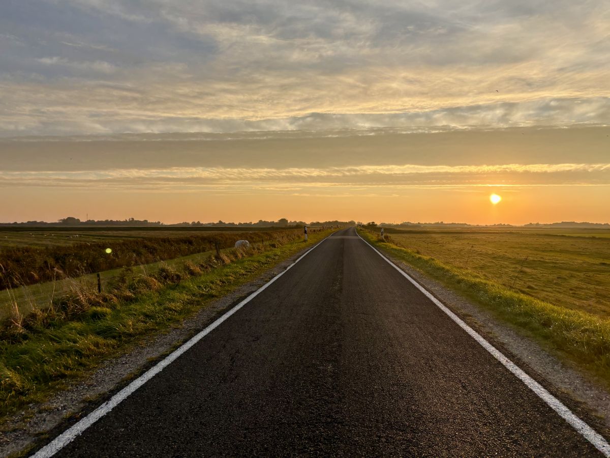 Sonnenaufgang am zweiten Tag meiner Tour in Nordfriesland