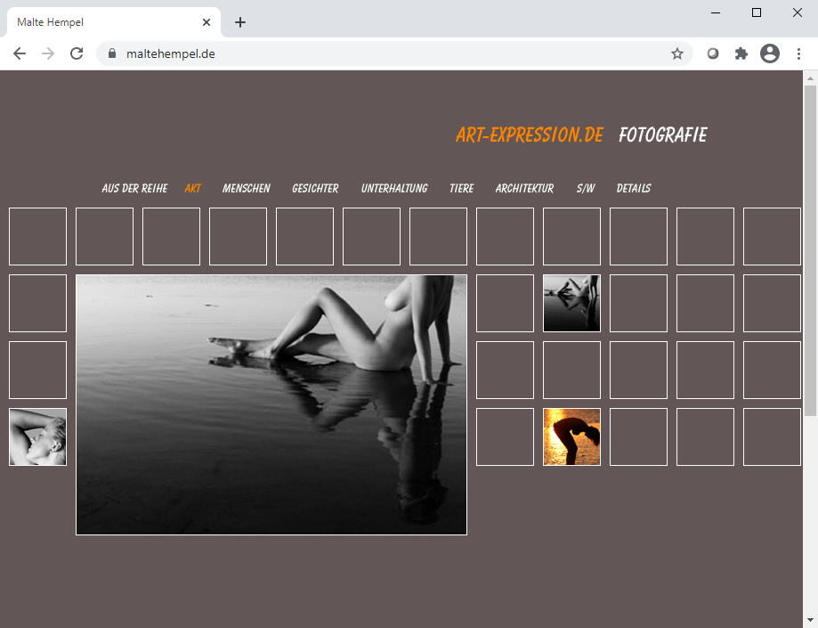Webseite von Malte Hempel aus dem Jahr 2008.